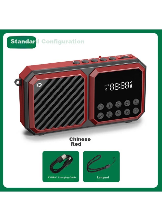 SHIDU F6 Portable Radio For Elderly, Simple Operation, Fm Radio With Memory Card Slot, Multifunctional All-in Radio For Opera Listening And News Broadcast, China Red - Image 1