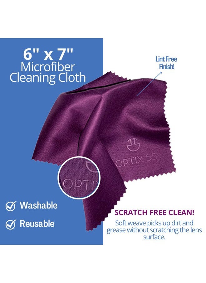 Optix 55 Lens Cleaner Spray Kit - Alcohol & Ammonia Free | (2) 8oz + (1) 2oz Eye Glasses (3) Microfiber Cloths Safe for Eyeglasses, Lenses Screens Streak-Free, Unscented (18 Fl Oz)  - Image 5
