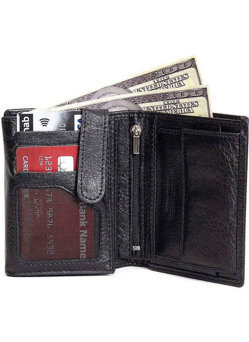 Newish Polo Newishpolo Leather Men's Wallet Black