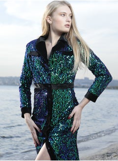 VENTIUP Women Long Sequin Jacket Dress  - Image 3