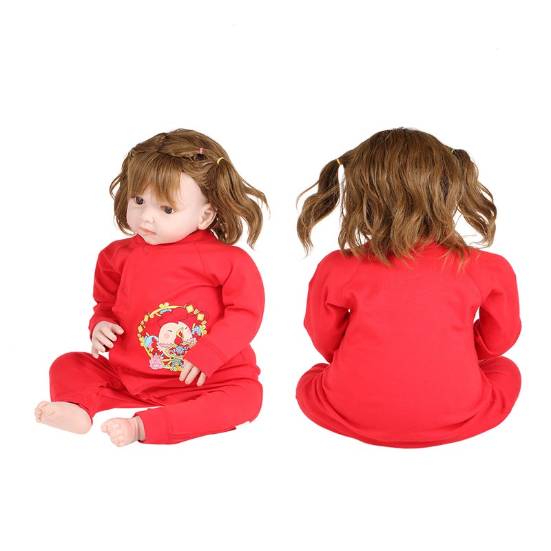 Baby Romper Unisex 100% Cotton Babysuit Baby Clothes Playsuit Chicken Print Long Sleeve Spring Summer Autumn For Newborn Infant Baby Girl Boy Button Slant Opening Red 9-12M - Image 3