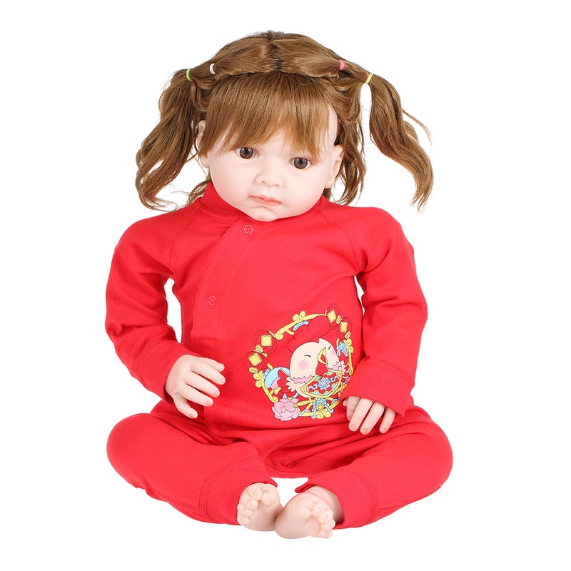 Baby Romper Unisex 100% Cotton Babysuit Baby Clothes Playsuit Chicken Print Long Sleeve Spring Summer Autumn For Newborn Infant Baby Girl Boy Button Slant Opening Red 9-12M - Image 1