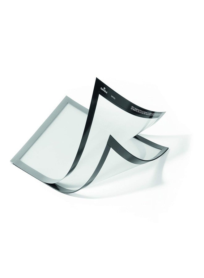 Durable Duraframe Plus Document Magnetic Sign Holder in Letter-Size 8.5" x 11" Inches - Silver Frame - Pack of 2 - Image 1