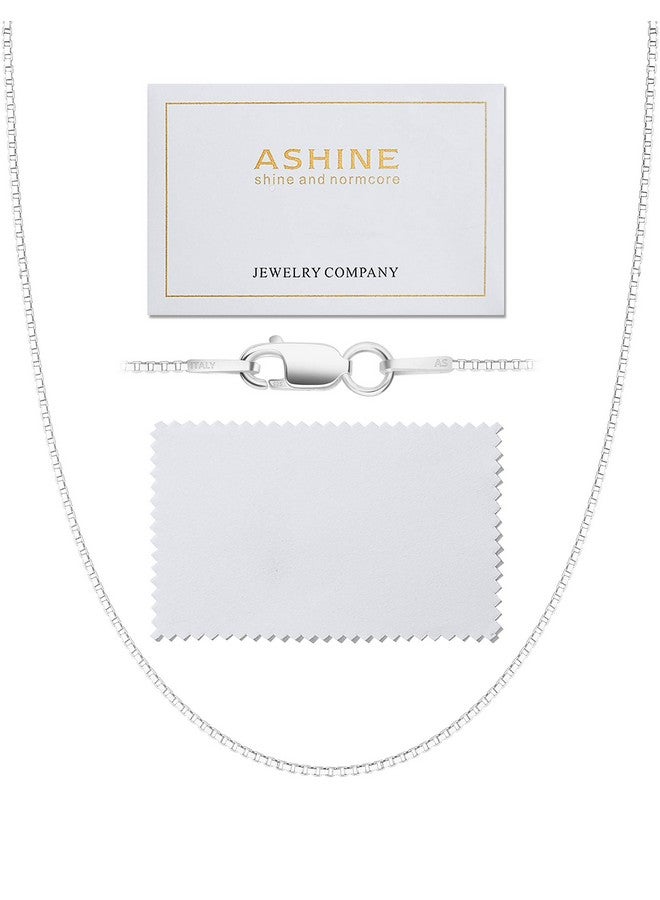 ASHINE Sterling Silver Necklace Chain for Women Valentine (1mm Box Chain Lobster Clasp 16 Inches) - Image 1