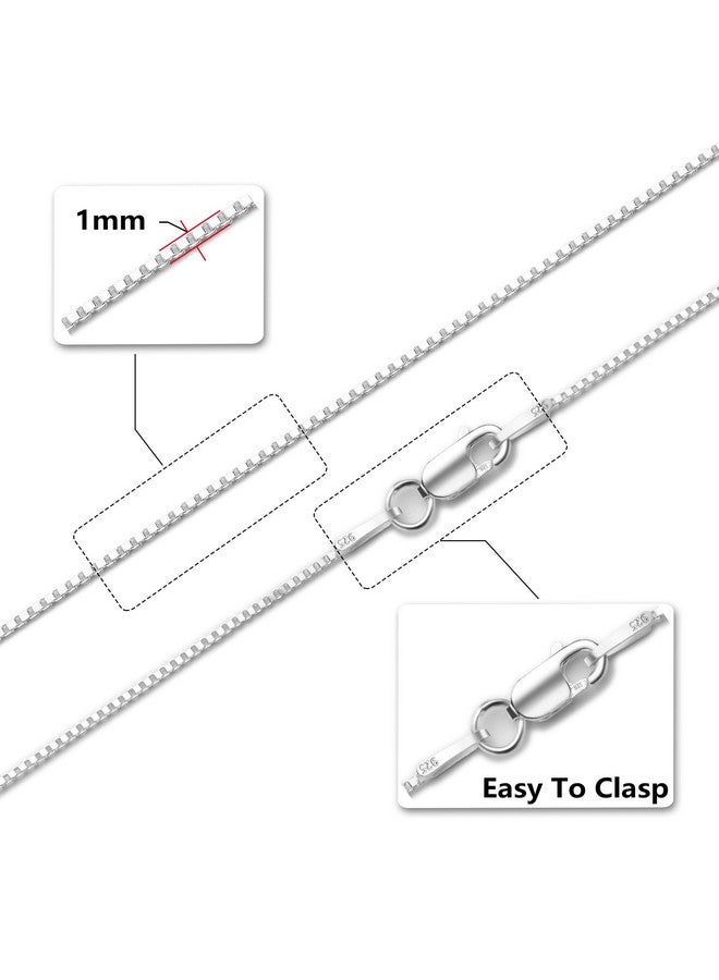 ASHINE Sterling Silver Necklace Chain for Women Valentine (1mm Box Chain Lobster Clasp 16 Inches) - Image 3