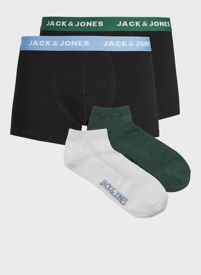 JACK & JONES 2 Pack Logo Trunks & Socks
