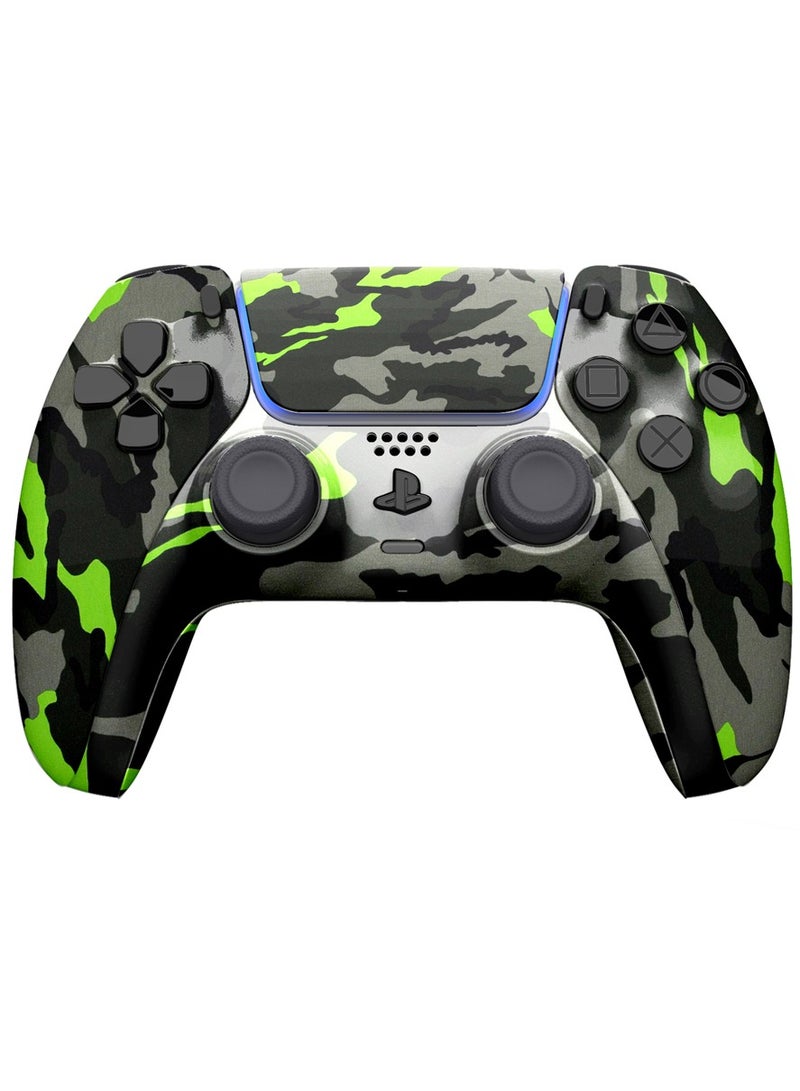 كرافت ميرلين كرافت يد تحكم ألعاب سوني دوال سينس مخصصة لبلاي ستيشن 5 وبلاي ستيشن 5 سليم - مموه أخضر نيون تصميم جديد لعام 2024 - Image 1
