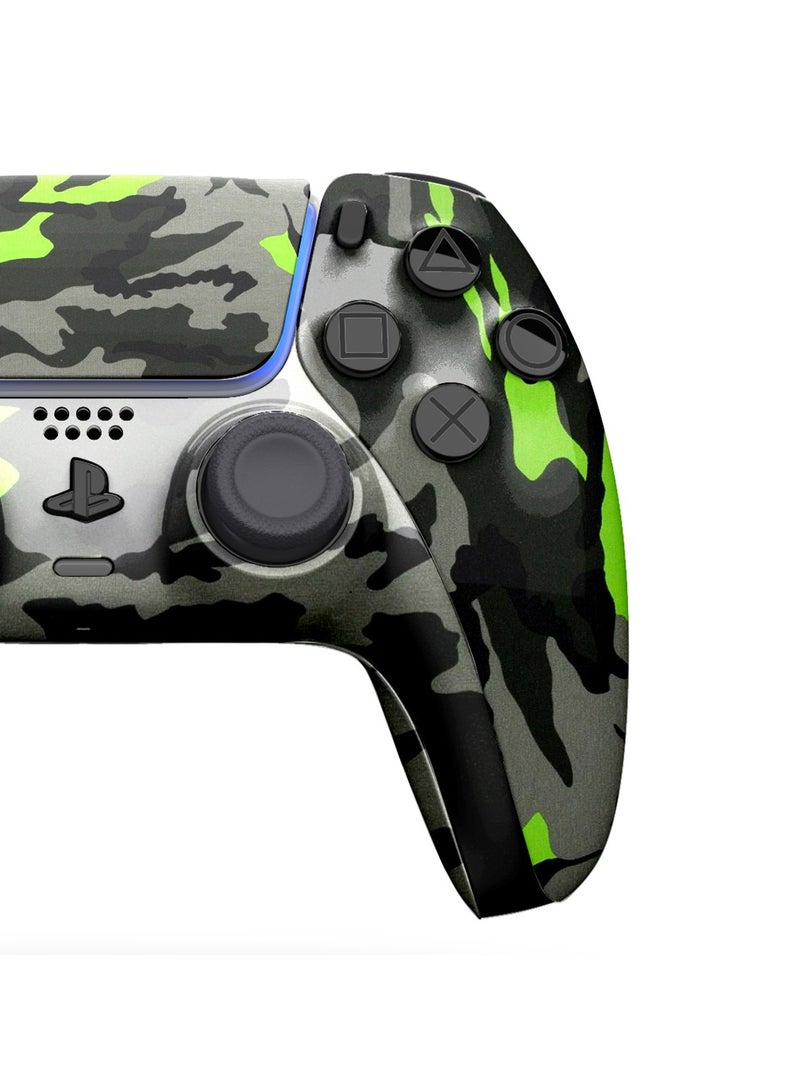 كرافت ميرلين كرافت يد تحكم ألعاب سوني دوال سينس مخصصة لبلاي ستيشن 5 وبلاي ستيشن 5 سليم - مموه أخضر نيون تصميم جديد لعام 2024 - Image 3