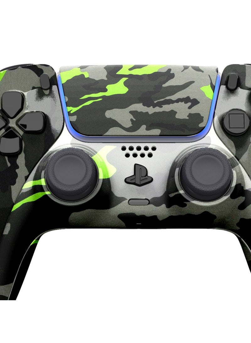 كرافت ميرلين كرافت يد تحكم ألعاب سوني دوال سينس مخصصة لبلاي ستيشن 5 وبلاي ستيشن 5 سليم - مموه أخضر نيون تصميم جديد لعام 2024 - Image 2