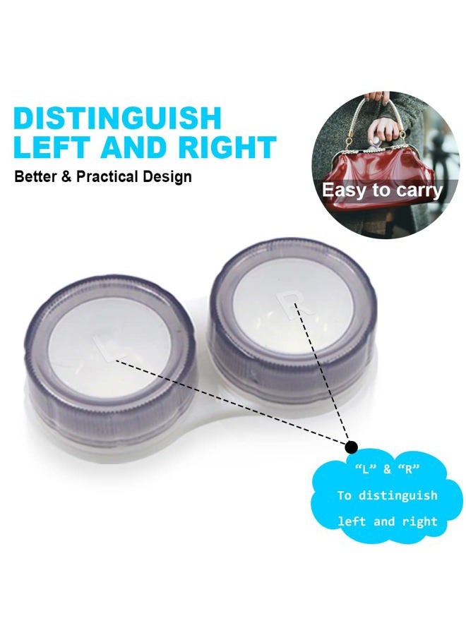 Modixun Clear Contact Lens Case, Leak-Proof Contact Cases, Contact Lenses Holder Kit with L/R Mark, purple, brown, green, pink, gray,, Style a - Image 2