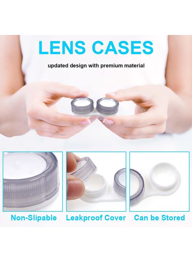 Modixun Clear Contact Lens Case, Leak-Proof Contact Cases, Contact Lenses Holder Kit with L/R Mark, purple, brown, green, pink, gray,, Style a - Image 3