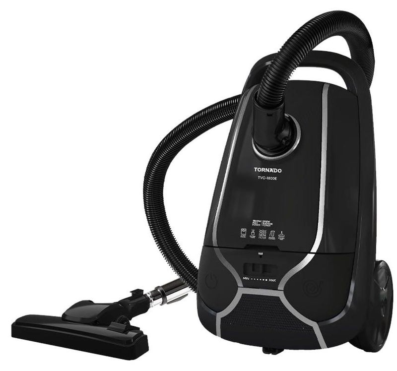 Tornado Vacuum Cleaner , 1800 Watt , 6 Liter , HEPA Filter , Black , TVC-1800E