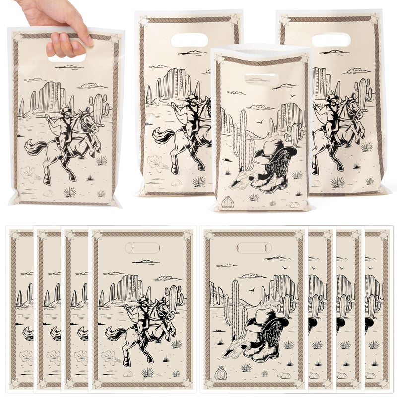 K1tpde Western Cowboy Goodies Bags - 50PCS First Rodeo Bachelorette Party Favor Gift Bags Bulk with Handle for Kids, Cowboy Ranch Western Birthday Party Decoration Wild West Baby Shower Supplies - Image 1