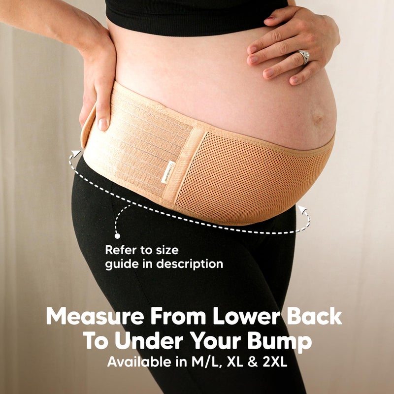 KeaBabies Maternity Belly Bands for Pregnant Women - 1-Pack, Soft & Breathable Pregnancy Belly Support Band, Easy Adjustable Maternity Belt for Back, Pelvic Support, Comfortable (Classic Ivory, 2XL) - Image 5