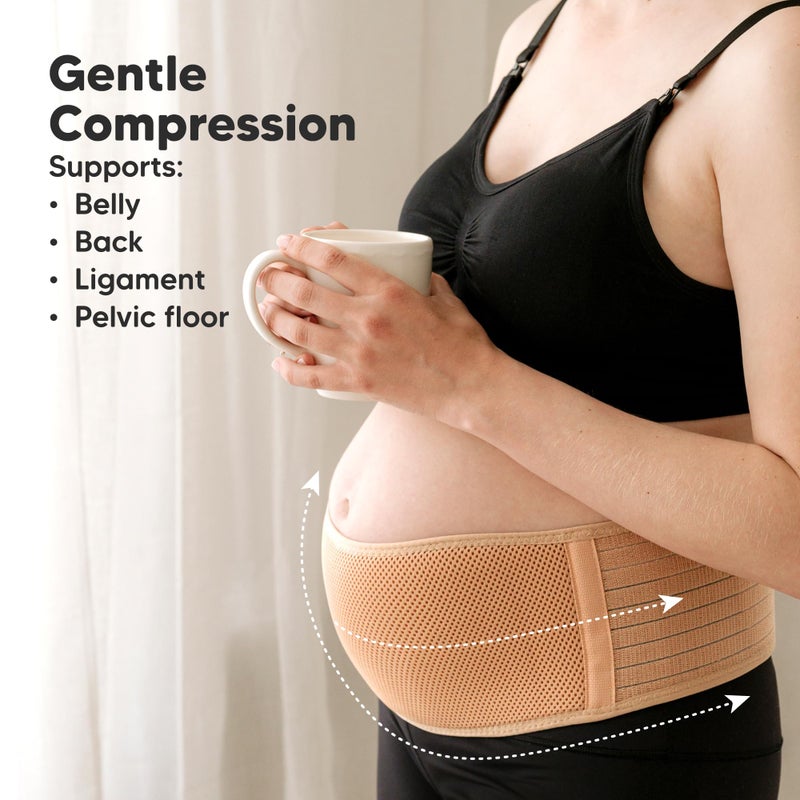 KeaBabies Maternity Belly Bands for Pregnant Women - 1-Pack, Soft & Breathable Pregnancy Belly Support Band, Easy Adjustable Maternity Belt for Back, Pelvic Support, Comfortable (Classic Ivory, 2XL) - Image 3