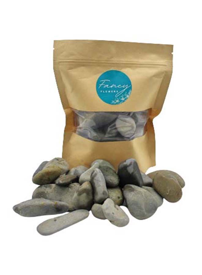 FANCY FLOWERS Natural Polished Decorative Grey Stones Pebbles For Flowerpot, Garden And Aquarium Decoration (5) - Image 1