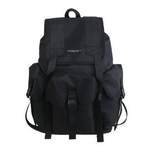 Japanese New Street Fashion Brand Backpack Mens Large Capacity Schoolbag Female Student Backpack Computer Bag Drawstring Travel Bag Black 