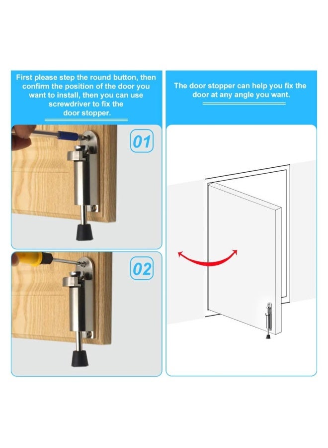 Metal Spring-Loaded Door Stopper with Foot Control - Floor Holder for Indoor and Outdoor Use, Ideal for Balcony and Gate Doors - Image 4