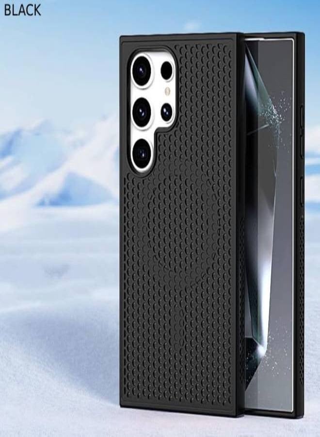 AROAQ Luxury Magnetic Mesh Heat Dissipation Phone Case for Samsung Galaxy S25 S24 S23 S22 Ultra Plus S 24 23 22 S24Ultra Anti-Drop Cooling Phone Cases, For Magsafe Charge Cover (Black) - Image 1