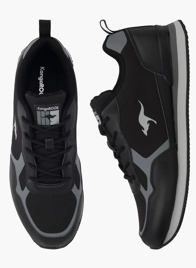 Men Panelled Lace-Up Sports Shoes