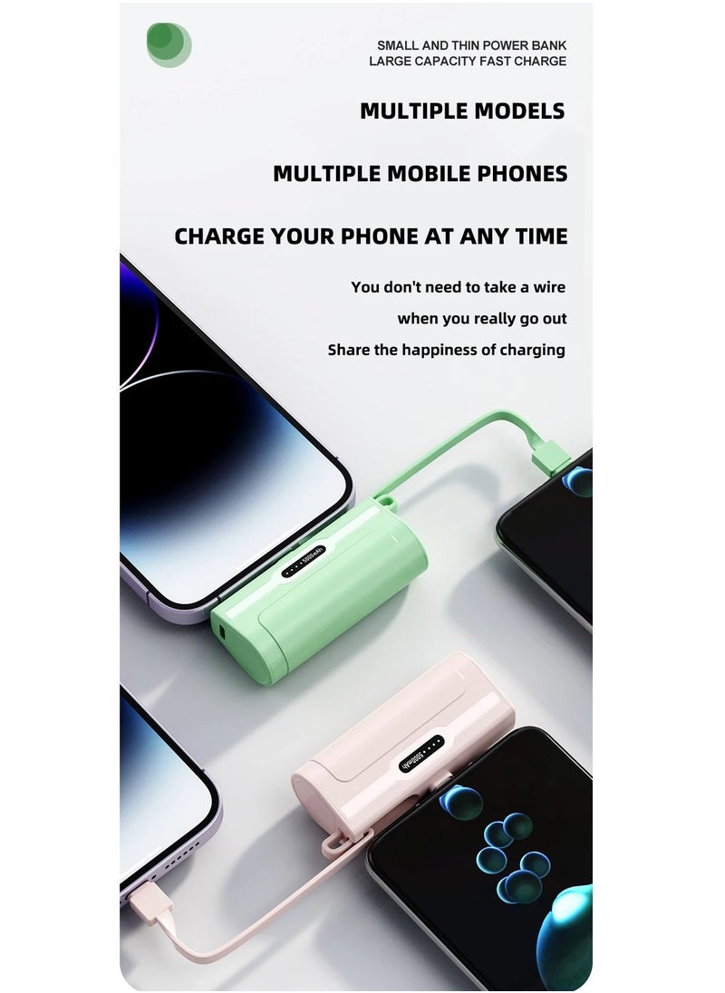 xinzhen - Fast Charging iPhone Power Bank 5000mAh Mini Battery Pack - Type-C Input, Lightning Output white - Image 1