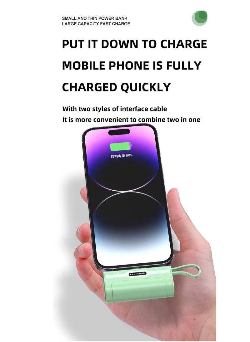xinzhen - Fast Charging iPhone Power Bank 5000mAh Mini Battery Pack - Type-C Input, Lightning Output white - Image 1