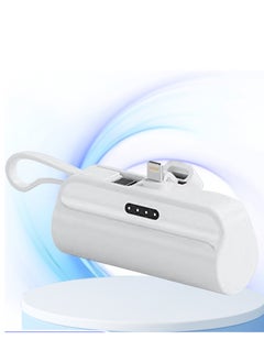 xinzhen Fast Charging iPhone Power Bank 5000mAh Mini Battery Pack - Type-C Input, Lightning Output white  - Image 1