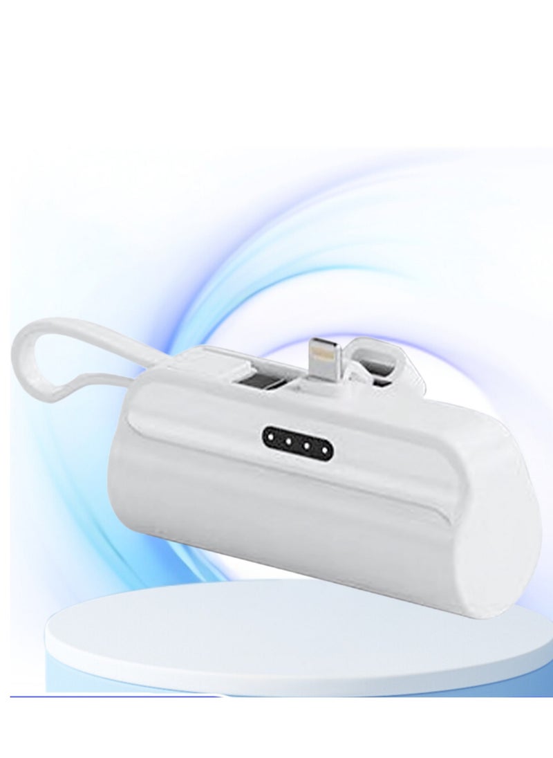 xinzhen - Fast Charging iPhone Power Bank 5000mAh Mini Battery Pack - Type-C Input, Lightning Output white - Image 1