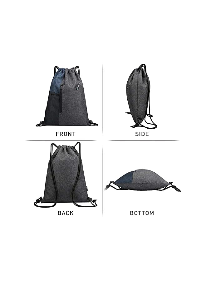 PROMASS Drawstring Sackpack Bag, Gymsack Bag with Pocket Gym Sports Bag Outdoor Exercise Running Swimming Backpack Unisex - Image 2