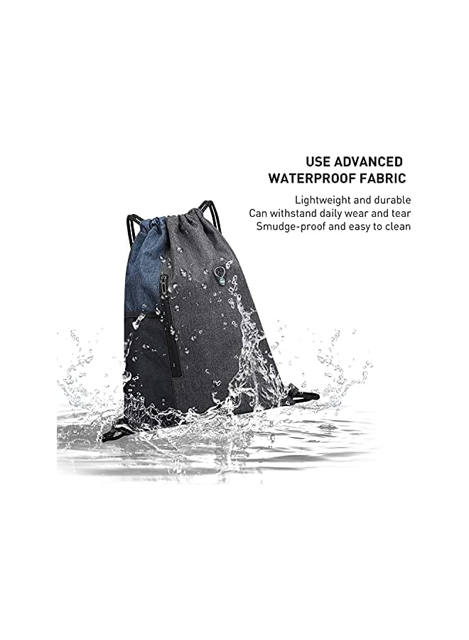 PROMASS Drawstring Sackpack Bag, Gymsack Bag with Pocket Gym Sports Bag Outdoor Exercise Running Swimming Backpack Unisex - Image 4