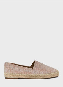 Shimmery Textured Flat Espadrille