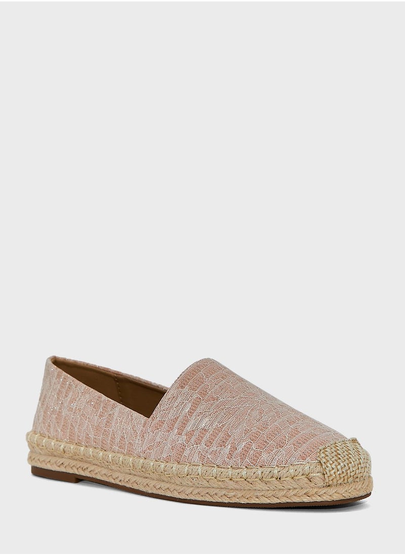 ELLA - Shimmery Textured Flat Espadrille - Image 1