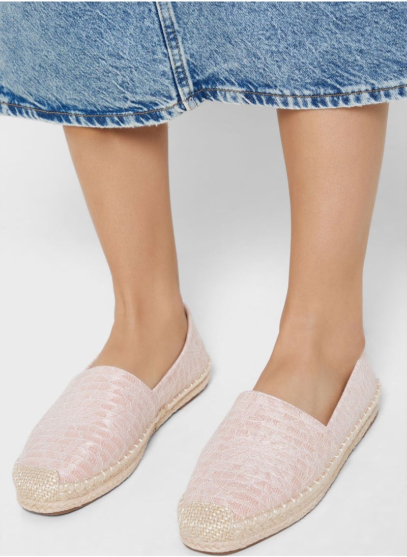 ELLA - Shimmery Textured Flat Espadrille - Image 1