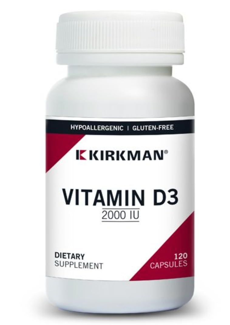 Kirkman Vitamin D3 2000 IU Capsules Hypo 120 ct - Image 3