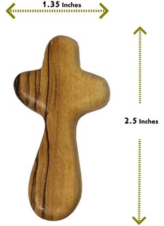 Holy Land Market Holy Land Market Small Olive Wood Pocket/Holding Crosses With Certificates (2.5 Inches) (25 count)  - Image 2
