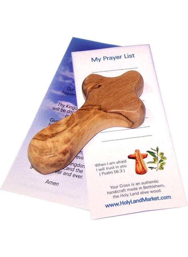 Holy Land Market - Holy Land Market Small Olive Wood Pocket/Holding Crosses With Certificates (2.5 Inches) (25 count) - Image 1