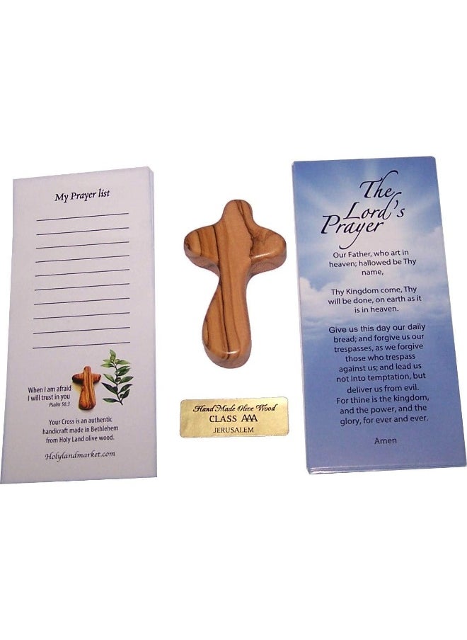 Holy Land Market - Holy Land Market Small Olive Wood Pocket/Holding Crosses With Certificates (2.5 Inches) (25 count) - Image 1