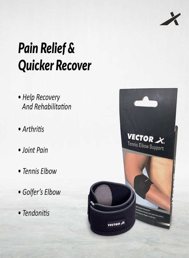 Vector X Tendonitis and Tennis Elbow & Strap for Men & Women, Golfers Elbow Counterforce Band for Tendon Pain Relief, Weightlifting Having Elbow Strap with Compression Pad - Image 2