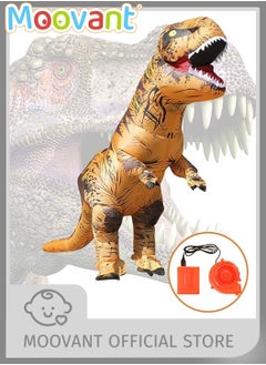Moovant Dinosaur Shape Inflatable Costume for Festival, Blower Dinosaur Rider Costume for Dress Up Party, Funny Blow up Pretend Toy Costume for Kids Cosplay Party, 120-150cm Height  - Image 1