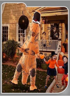 Moovant Dinosaur Shape Inflatable Costume for Festival, Blower Dinosaur Rider Costume for Dress Up Party, Funny Blow up Pretend Toy Costume for Kids Cosplay Party, 120-150cm Height  - Image 2
