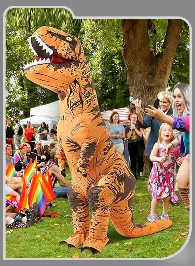 موفانت زي قابل للنفخ على شكل ديناصور للمهرجان، زي راكب ديناصور قابل للنفخ لحفلات التنكر، زي لعبة تنكرية مضحكة قابلة للنفخ للأطفال، ارتفاع 120-150 سم - Image 5