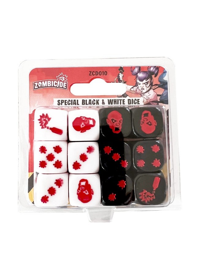 CMON Zombicide 2nd Edition Special Black and White Dice | Strategy Board Game | Cooperative Game for Teens and Adults | Zombie Board Game | Ages 14+ | 1-6 Players | Avg. Playtime 1 Hour | Made by CMON - Image 1