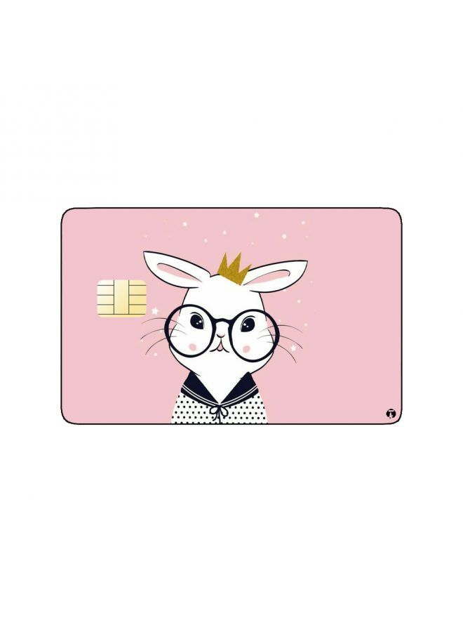 RKN PRINTED BANK CARD STICKER Cute Rabbit Drawing With Glasses - Image 2