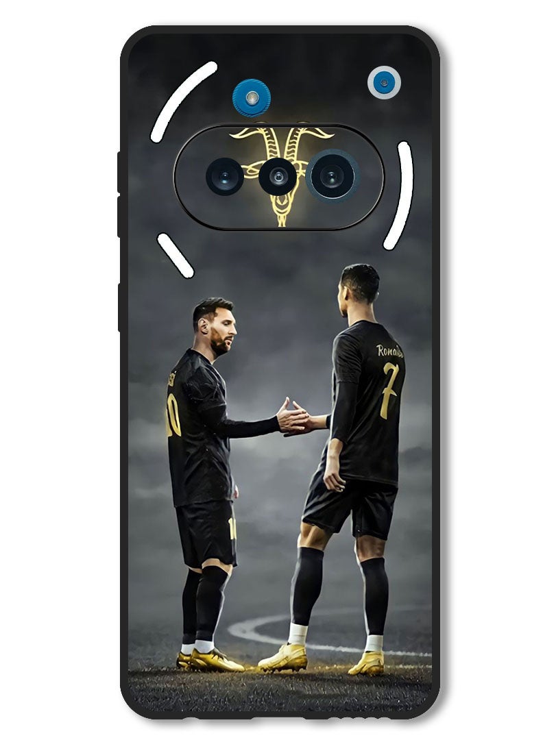 Theodor Case Compatible with Nothing Phone 3a Protection Shockproof Bumper Cover Messi Ronaldo Goat - Image 1