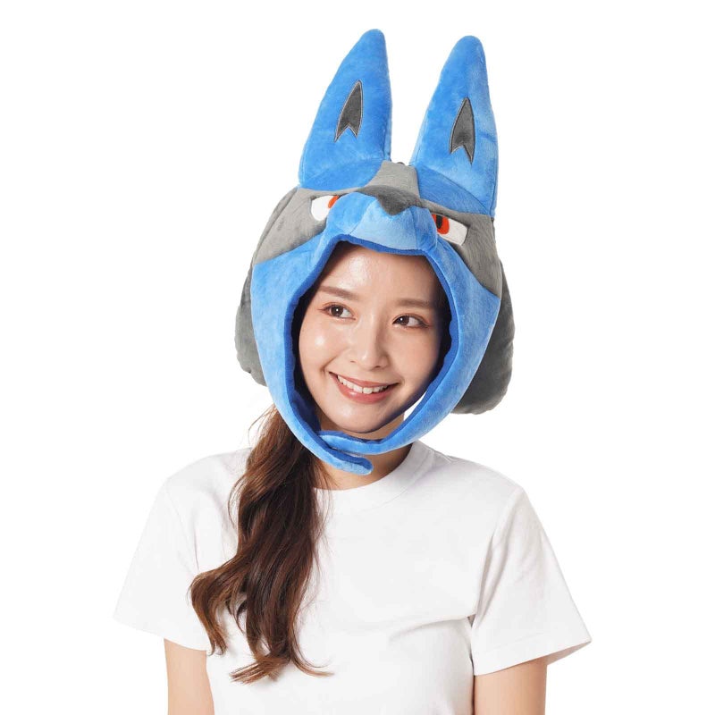 SAZAC Blue Lucario Pokemon Hat Costume for Adults - Premium Cozy Cap with Strap - Perfect Halloween Costume & Adult Cosplay - Image 2