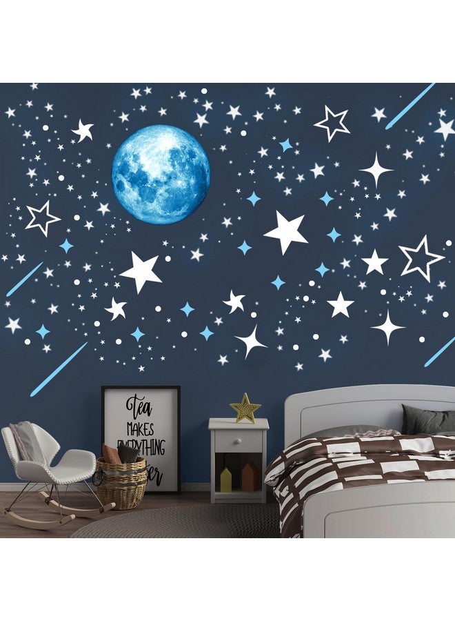 Robmoda Glow in The Dark Stars for Ceiling, Starry Sky Stars and Moon Wall Decals, Space Solar System Galaxy Planets Wall Decors, for Kids Nursery Bedroom Living Room, Birthday Party Christmas - Image 5