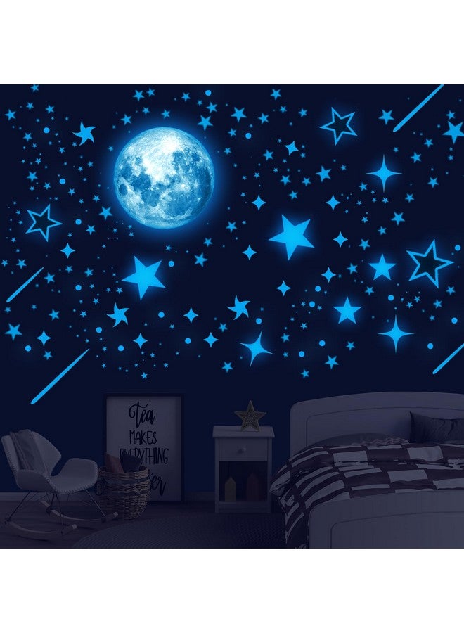 Robmoda Glow in The Dark Stars for Ceiling, Starry Sky Stars and Moon Wall Decals, Space Solar System Galaxy Planets Wall Decors, for Kids Nursery Bedroom Living Room, Birthday Party Christmas - Image 1