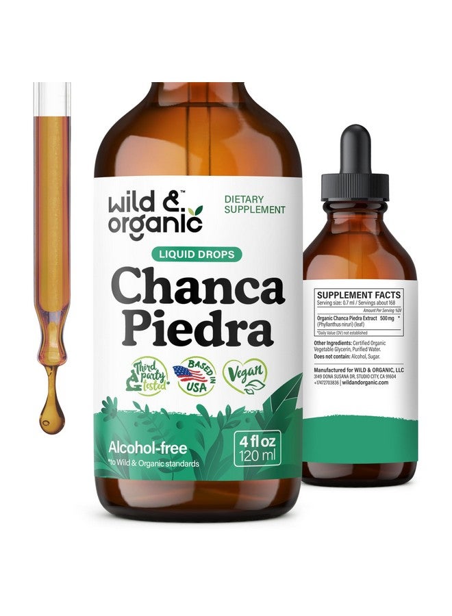 Wild & Organic قطرات شنكبيتر البرية والعضوية لكسر الحصى - مستخلص شنكبيتر العشبي لدعم الكلى وتنظيف المرارة ودعم المسالك البولية - صبغة نباتية خالية من السكر والكحول - 4 أونصة سائلة - Image 1