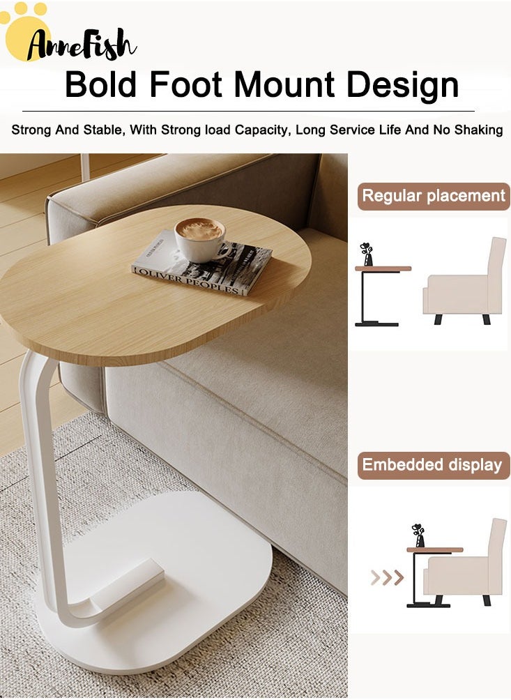 AnneFish 4-Pieces C-Shaped End Table Set Sofa Side Table End Table For Living Room Bedroom Small Service Table Couch Table Metal Frame Easy Assembly  - Image 3
