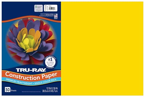 Tru-Ray® Construction Paper, 50% Recycled, 12" x 18", Yellow, Pack Of 50 - Image 3